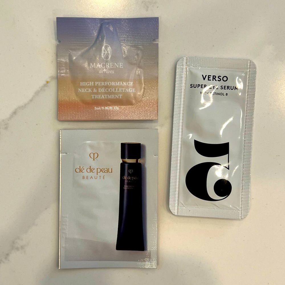 PICK 3/$15 Skincare Sample Trio - Macrene Actives, Verso, Cle de Peau